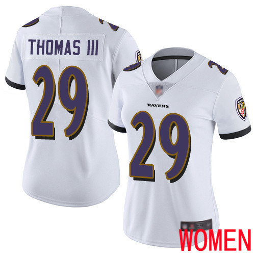 Baltimore Ravens Limited White Women Earl Thomas III Road Jersey NFL Football 29 Vapor Untouchable